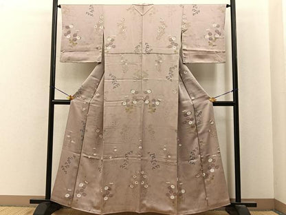 平和屋着物■上質な小紋　秋草文　正絹　逸品　BAAY6936hj