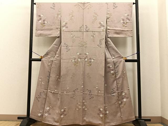 平和屋着物■上質な小紋　秋草文　正絹　逸品　BAAY6936hj
