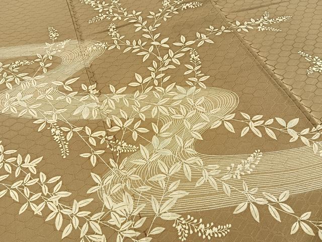平和屋着物■豪華色留袖　流水草花文　正絹　逸品　BAAY6942hj