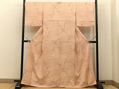 平和屋着物■上質な小紋　枝梅文　金彩　正絹　逸品　BAAY6945hj
