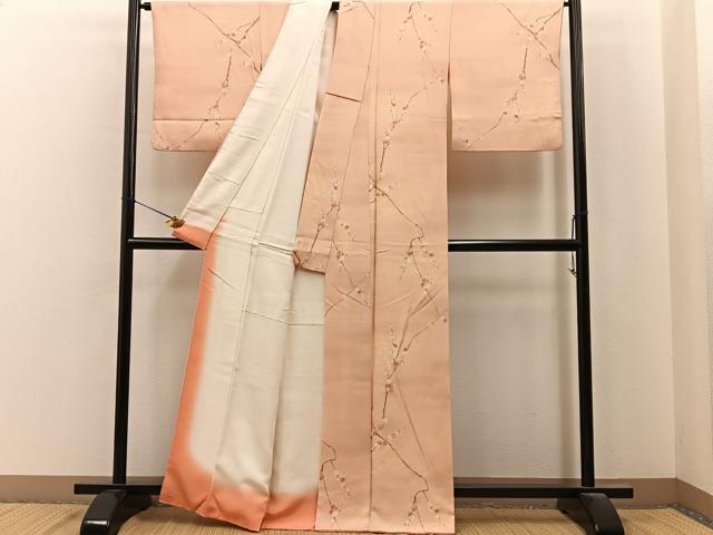 平和屋着物■上質な小紋　枝梅文　金彩　正絹　逸品　BAAY6945hj