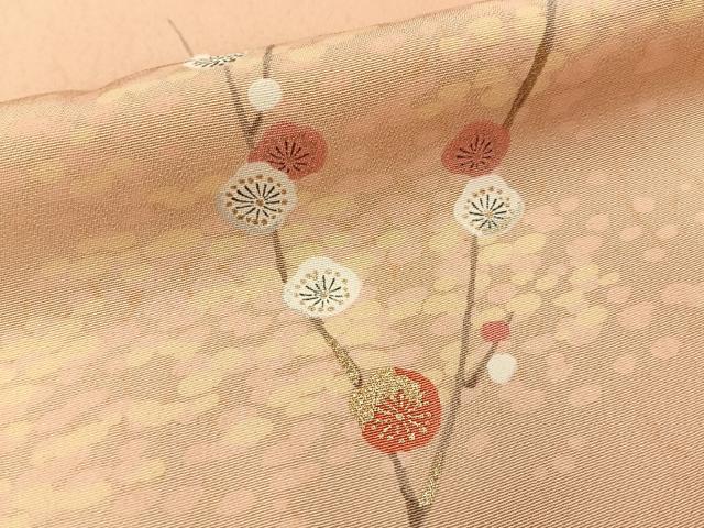 平和屋着物■上質な小紋　枝梅文　金彩　正絹　逸品　BAAY6945hj