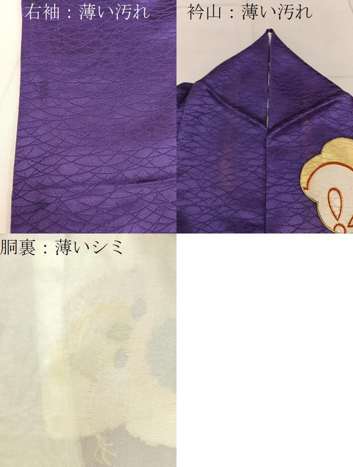 平和屋着物■訪問着　駒刺繍　雲取梅花文　金銀彩　正絹　逸品　BAAY6946hj