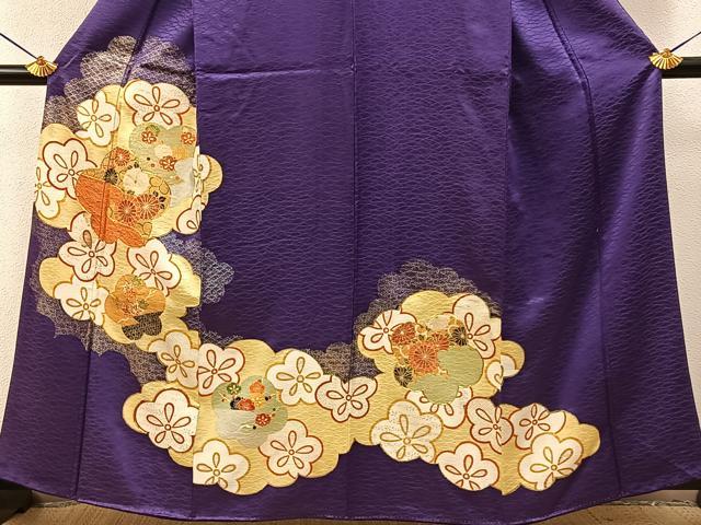 平和屋着物■訪問着　駒刺繍　雲取梅花文　金銀彩　正絹　逸品　BAAY6946hj