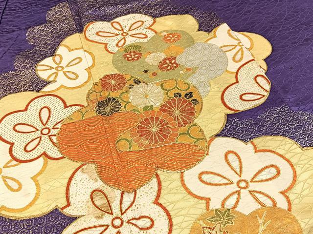 平和屋着物■訪問着　駒刺繍　雲取梅花文　金銀彩　正絹　逸品　BAAY6946hj