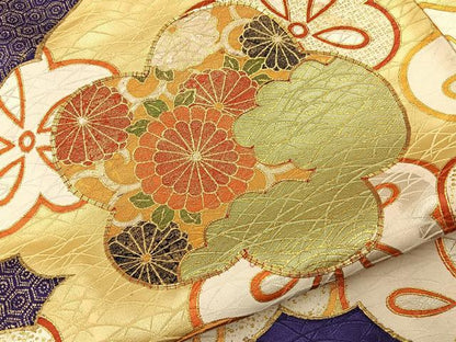 平和屋着物■訪問着　駒刺繍　雲取梅花文　金銀彩　正絹　逸品　BAAY6946hj