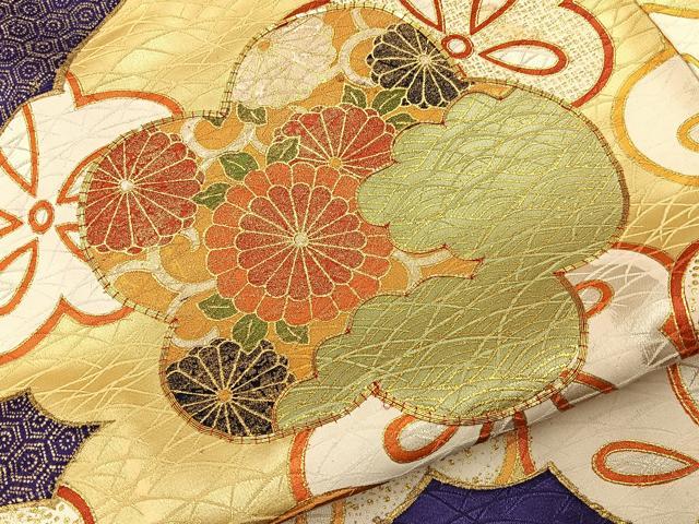 平和屋着物■訪問着　駒刺繍　雲取梅花文　金銀彩　正絹　逸品　BAAY6946hj