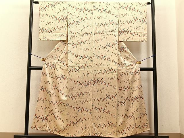 平和屋着物■上質な小紋　舞花文　正絹　逸品　BAAY6948hj
