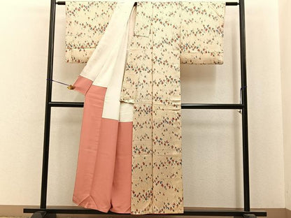 平和屋着物■上質な小紋　舞花文　正絹　逸品　BAAY6948hj