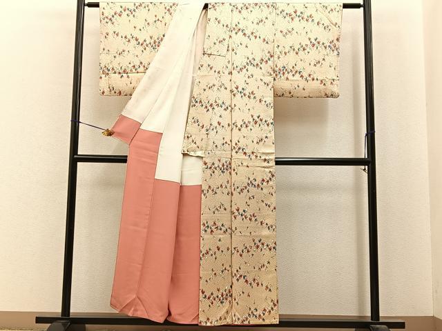 平和屋着物■上質な小紋　舞花文　正絹　逸品　BAAY6948hj