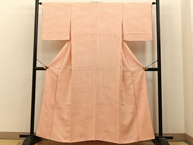 平和屋着物■上質な色無地　雲隠れ吉祥地紋　人色　正絹　逸品　BAAY6951hj