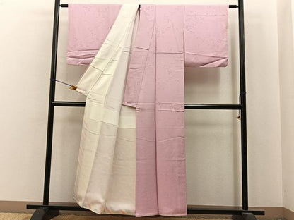 平和屋着物■上質な色無地　草花地紋　虹色　正絹　逸品　BAAY6952hj