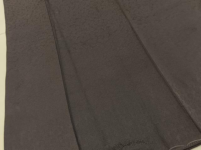 平和屋着物●上質な色無地　花地紋　紫鼠色　正絹　逸品　未使用　BAAY6954hj