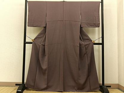 平和屋着物●上質な色無地　作家物　煎茶色　正絹　逸品　未使用　BAAY6955hj