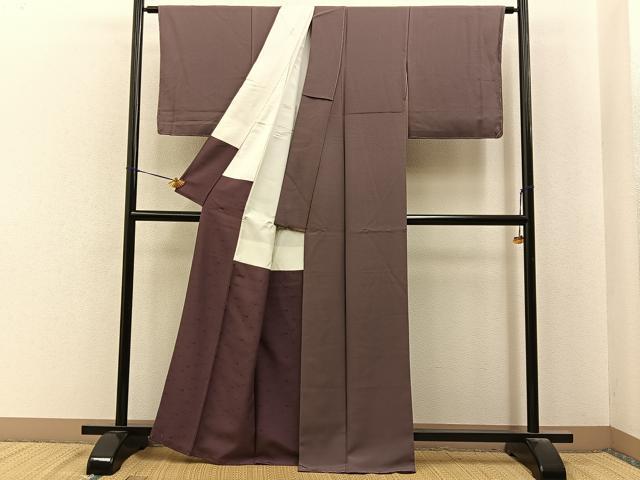 平和屋着物●上質な色無地　作家物　煎茶色　正絹　逸品　未使用　BAAY6955hj