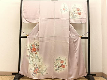 平和屋着物■訪問着　流水草花文　暈し染め　正絹　逸品　未使用　BAAY6956hj