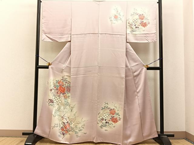 平和屋着物■訪問着　流水草花文　暈し染め　正絹　逸品　未使用　BAAY6956hj