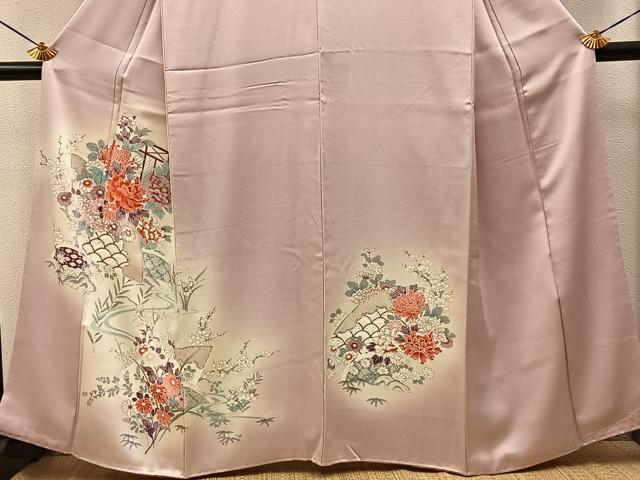 平和屋着物■訪問着　流水草花文　暈し染め　正絹　逸品　未使用　BAAY6956hj