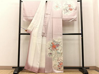 平和屋着物■訪問着　流水草花文　暈し染め　正絹　逸品　未使用　BAAY6956hj