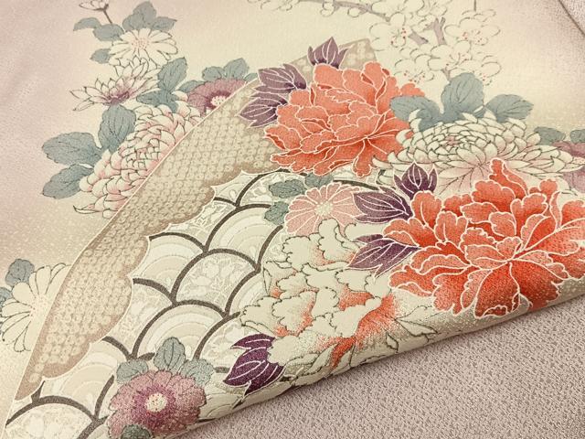 平和屋着物■訪問着　流水草花文　暈し染め　正絹　逸品　未使用　BAAY6956hj