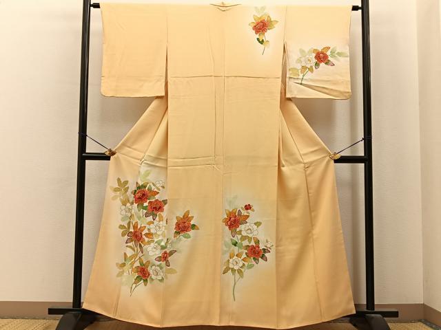 平和屋着物■訪問着　刺繍　草花文　暈し染め　金彩　正絹　逸品　BAAY6959hj