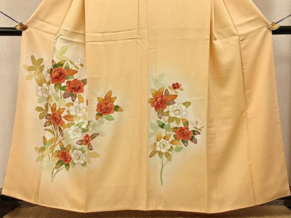 平和屋着物■訪問着　刺繍　草花文　暈し染め　金彩　正絹　逸品　BAAY6959hj
