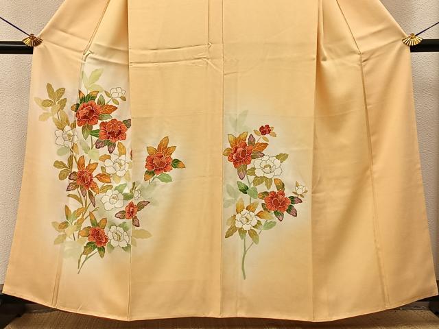 平和屋着物■訪問着　刺繍　草花文　暈し染め　金彩　正絹　逸品　BAAY6959hj