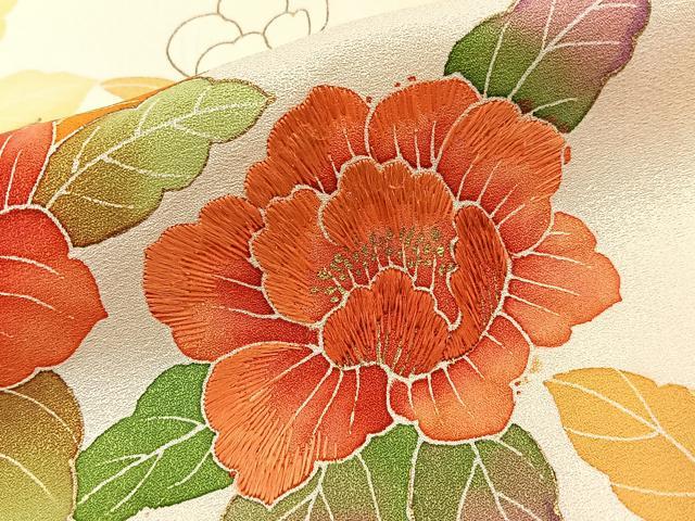平和屋着物■訪問着　刺繍　草花文　暈し染め　金彩　正絹　逸品　BAAY6959hj