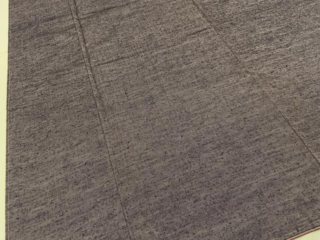 平和屋着物●結城紬　色無地　葡萄鼠色　証紙付き　正絹　逸品　未使用　BAAY6961hj