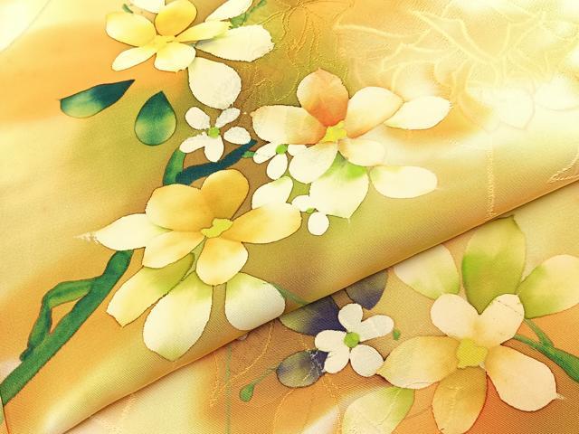 平和屋着物■上質な小紋　枝花文　暈し染め　正絹　逸品　未使用　BAAY6966hj