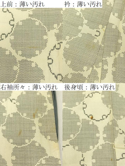 平和屋着物■本場大島紬　白大島　9マルキ　雪輪文様　正絹　逸品　BAAY6974hj