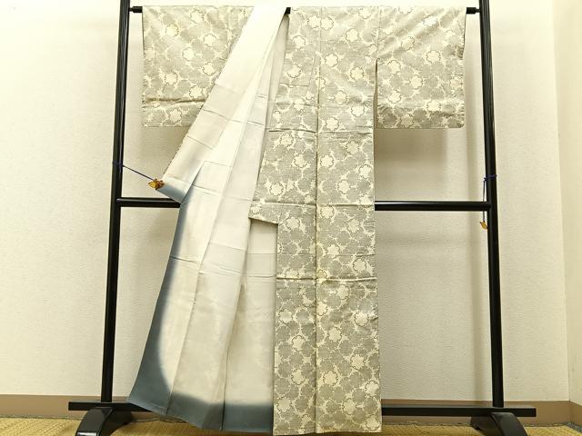 平和屋着物■本場大島紬　白大島　9マルキ　雪輪文様　正絹　逸品　BAAY6974hj