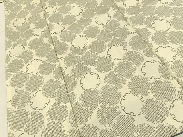 平和屋着物■本場大島紬　白大島　9マルキ　雪輪文様　正絹　逸品　BAAY6974hj