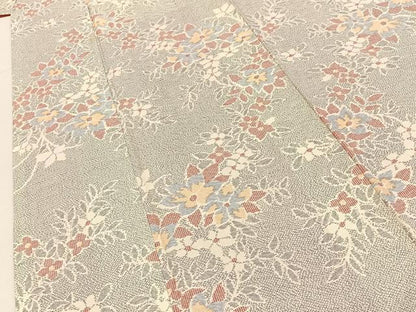 平和屋着物■上質な紬　草花文　正絹　逸品　BAAY6977hj