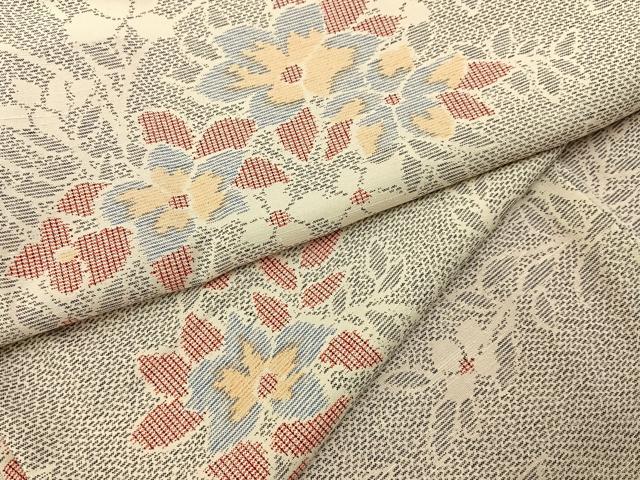 平和屋着物■上質な紬　草花文　正絹　逸品　BAAY6977hj
