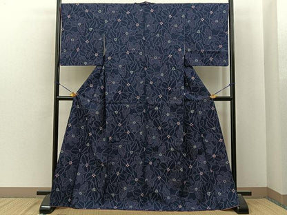 平和屋着物■上質な紬　草花尽くし　やまと誂製　正絹　逸品　BAAY6984hj