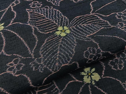平和屋着物■上質な紬　草花尽くし　やまと誂製　正絹　逸品　BAAY6984hj