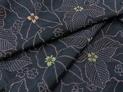 平和屋着物■上質な紬　草花尽くし　やまと誂製　正絹　逸品　BAAY6984hj