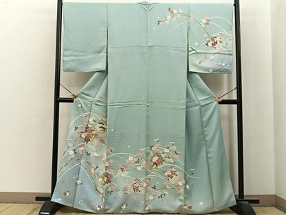平和屋着物●訪問着　雪輪吉祥花文　暈し染め　金彩　正絹　逸品　BAAY6988hj