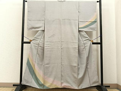 平和屋着物■訪問着　紬地　霞文　正絹　逸品　未使用　BAAY6991hj