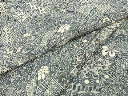 平和屋着物■上質な小紋　重ね山吉祥花文　正絹　逸品　BAAY6992hj