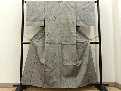 平和屋着物■上質な紬　亀甲繋ぎ　正絹　逸品　BAAY6995hj