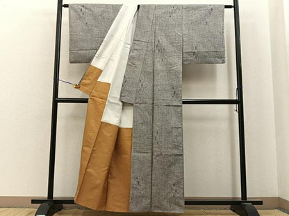 平和屋着物■上質な紬　亀甲繋ぎ　正絹　逸品　BAAY6995hj