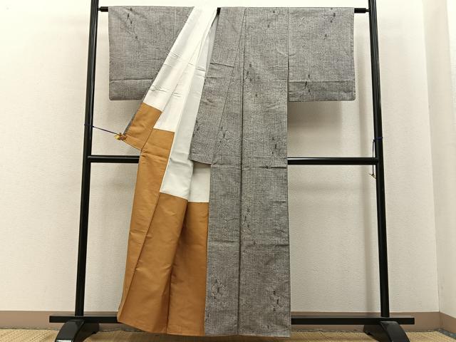 平和屋着物■上質な紬　亀甲繋ぎ　正絹　逸品　BAAY6995hj