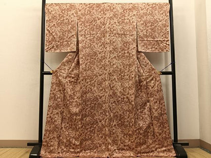 平和屋着物■上質な小紋　草花文　ロング丈　正絹　逸品　未使用　BAAY6997hj