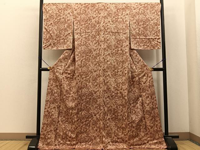 平和屋着物■上質な小紋　草花文　ロング丈　正絹　逸品　未使用　BAAY6997hj