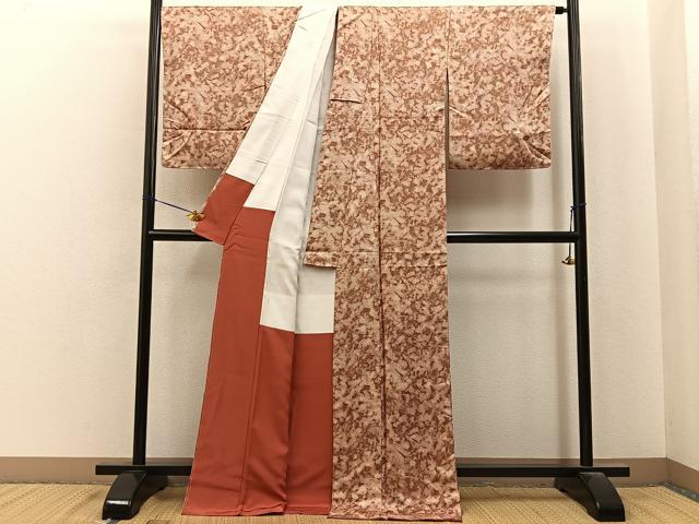 平和屋着物■上質な小紋　草花文　ロング丈　正絹　逸品　未使用　BAAY6997hj