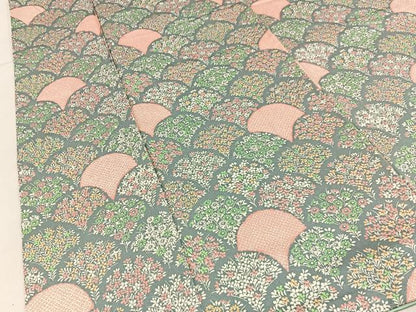 平和屋着物■上質な小紋　花青海波　正絹　逸品　BAAY8001hj