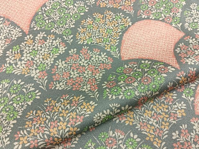 平和屋着物■上質な小紋　花青海波　正絹　逸品　BAAY8001hj