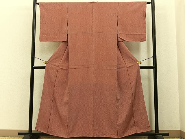 平和屋着物■上質な小紋　よろけ縞　正絹　逸品　未使用　BAAY8003hj